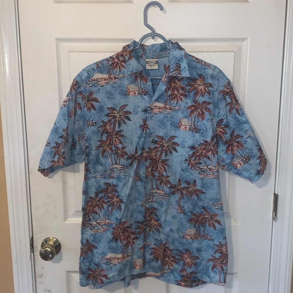 Large Go Barefoot Brand Hawaiian Tropical Colorful Shirt